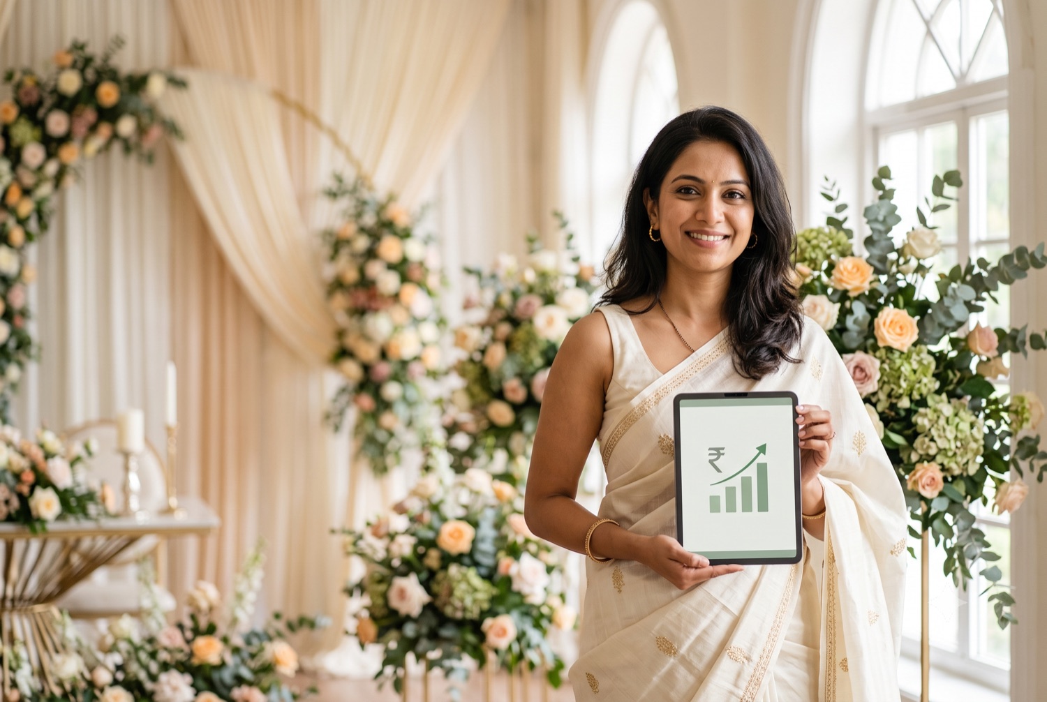 A an event business owner with their books handled